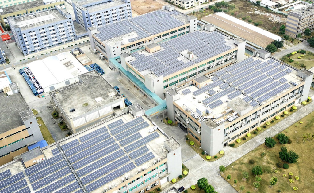 birdeye view of hogan's new solar roof in Heyuan, Guangdong.